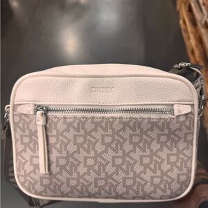 DKNY Beige Monogram Crossbody Bag
